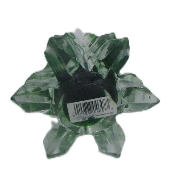 Vtg 8.5" Art Glass Christmas Tree Green & Clear Bubble-Inclusive Holiday Decor - Picture 4 of 5